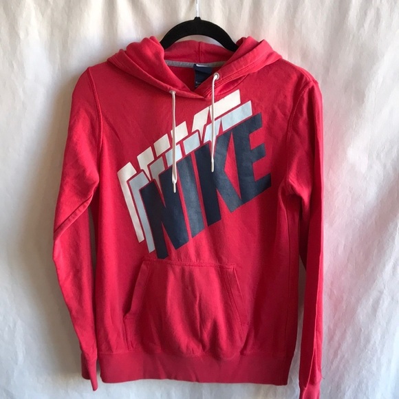 Nike Tops - Nike coral/blue/white hoodie, size M